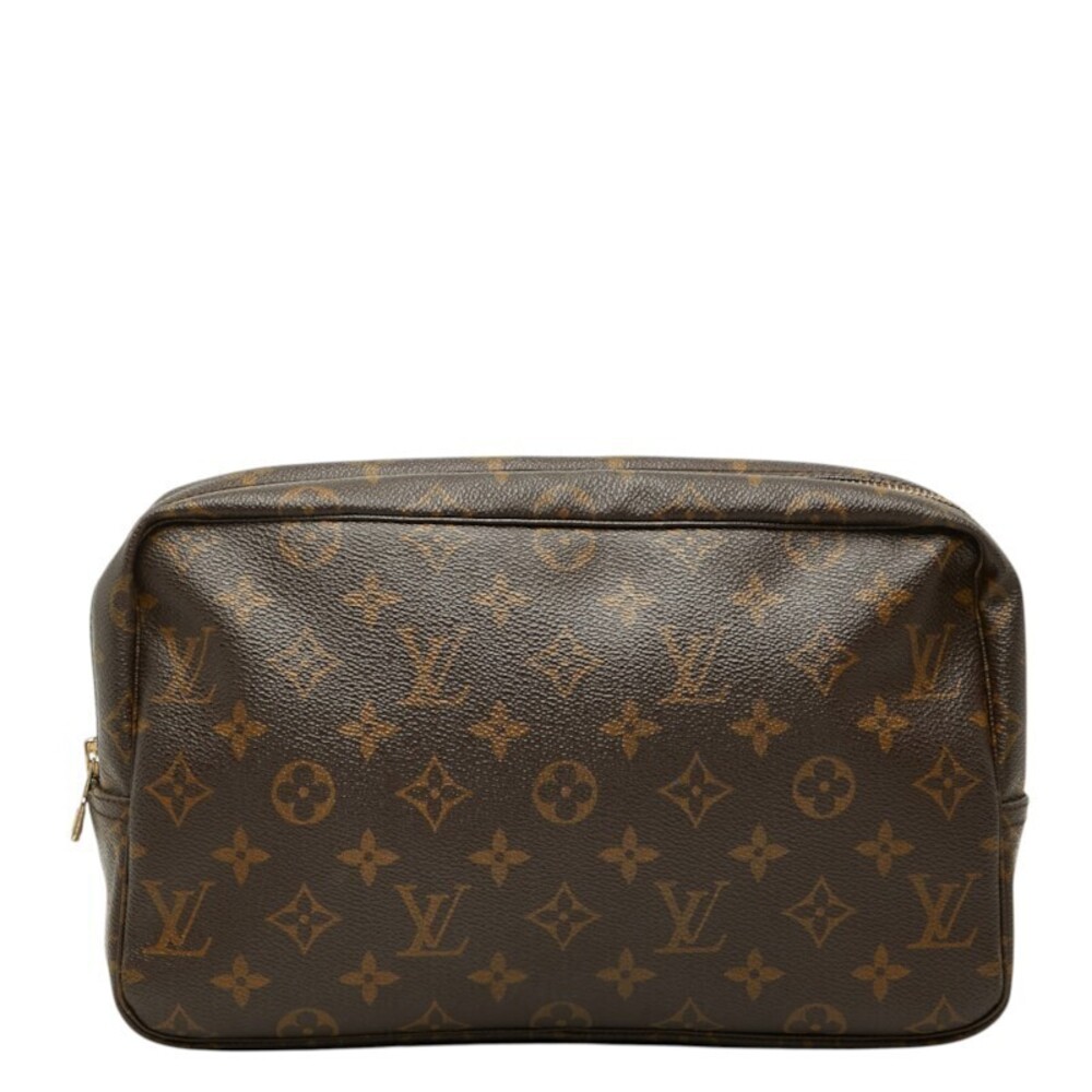 Louis Vuitton Monogram Trousses Toilette Pouch Leather Shoulder Bag Brown